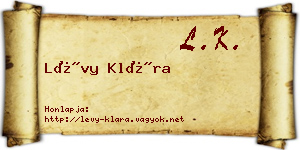 Lévy Klára névjegykártya
